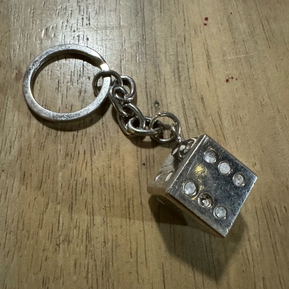 Silver Dice Keychain - Picture 1 of 2